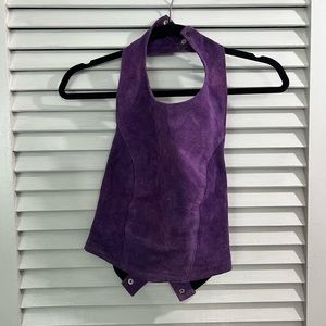 Vintage Suede Halter Top